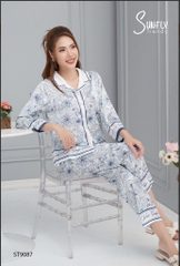 Bộ sunfly Lụa hoa  -QD tay lỡ -ST9087