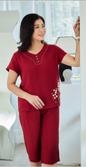 Bộ linen sunfly quần ngố áo cộc SP2102