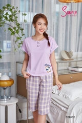 Bộ cotton kate sunfly áo cộc quần ngố ST8962