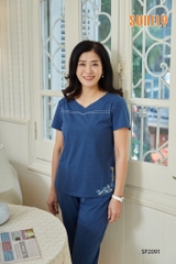 Bộ sunfly cotton quần ngố áo cộc SP2091