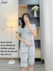 Bộ Sweet lanh áo cộc q.ngố S24-634