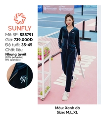 Bộ Sun f ly - Nhung tuyết kéo khoá , có mũ - SS 5791