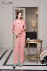 Bộ karoll thu đông lụa trơn   - NH23.061