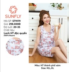 Bộ Sunfly lanh ht độc quyền áo sát nách q,trên gối ST9179