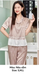 Bộ pijama lụa áo cộc quần dài st9122