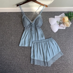 Bộ ngủ lụa 2 dây kèm mút 8308