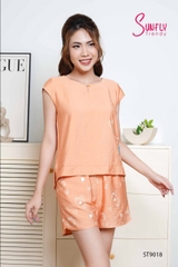 Bộ Sunfly LINNEN quần đùi áo tay hến  ST9018