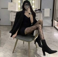 quần tất lưới họa tiết siêu dai