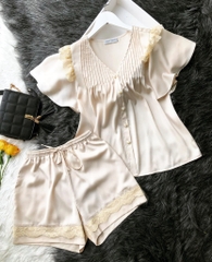 Bộ lụa be tay cánh tiên LYTRENDY