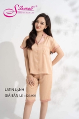 Bộ S SCRET lụa mưa  quần ngố SXH 221801