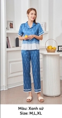 Bộ pijama lụa áo cộc quần dài st9122