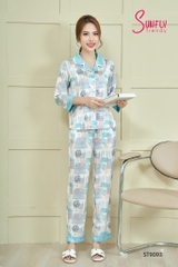 Bộ Sun fly LỤA IN ,Tay lỡ QD. ST9093