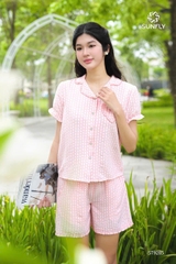 Bộ pizama tim thô đũi QĐ - ST9285
