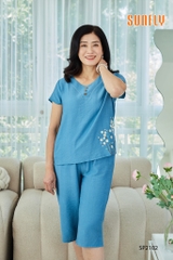 Bộ linen sunfly quần ngố áo cộc SP2102