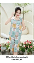 Bộ sun fly lanh họa tiết  ,áo sát nách  ,QL -ST9189