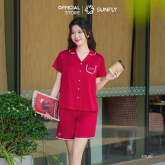 Bộ lụa pizama áo cộc QĐ - ST9287