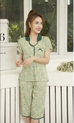 Bộ sunfly pijamas lanh áo cộc q.ngố ST9148