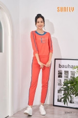Bộ Sunfly thể thao cotton  áo tay lỡ quần dài SS5651