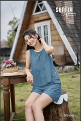 Bộ sun fly LINEN,áo sát nách ,quần đùi- Sfb 3006