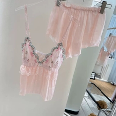 bộ váy ngủ hồng 58113