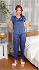 Bộ lụa sunfly quần dài áo cộc ST8984
