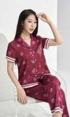 Bộ Sunfly pijama lụa satin tay cộc q.dài ST9201