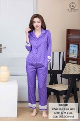 Bộ GK lụa họa tiết dài tay - GK60C