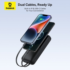 Pin Sạc Dự Phòng Baseus Lipow Dual Cable 20000mAh 22.5W Sạc Nhanh, Tích Hợp Cáp Type-C & Lightning
