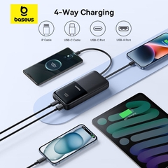 Pin Sạc Dự Phòng Baseus Lipow Dual Cable 20000mAh 22.5W Sạc Nhanh, Tích Hợp Cáp Type-C & Lightning