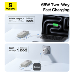Pin Dự Phòng Tích Hợp Cáp Sạc Dây Rút Gọn Baseus Free2Pull 65W 20000mAh