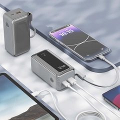 Sạc dự phòng 100W PHANTOM P68 Pro 20000mAh - Lõi Li-ion 21700, Cáp và cổng TypeC PD 100W & USB QC 3.0 22.5W