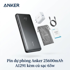 Pin Dự Phòng Anker 25600mAh A2191 87W PD Sạc Nhanh Kèm Củ Sạc 65W & Cáp USB-C