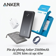 Pin Dự Phòng Anker 25600mAh A2191 87W PD Sạc Nhanh Kèm Củ Sạc 65W & Cáp USB-C