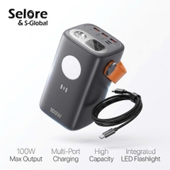 Pin Dự Phòng Selore & S-Global SEPB1201 60000mAh PD 100W Sạc Nhanh 5 Cổng