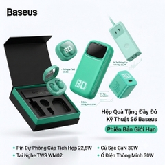 (Giới Hạn) Bộ Quà Tặng Baseus Limited Edition 4 Trong 1 – Pin Dự Phòng 10000mAh, Sạc GaN 30W, Tai Nghe TWS WM02, Ổ Điện 30W