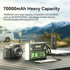 Pin dự phòng Movespeed 70000mAh 100W 2C2A tích hợp màn hình, đèn pin Led, SOS Mode Z70Pro