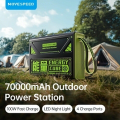 Pin dự phòng Movespeed 70000mAh 100W 2C2A tích hợp màn hình, đèn pin Led, SOS Mode Z70Pro