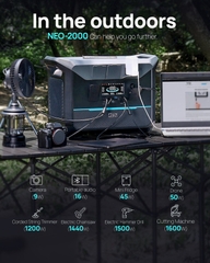 Trạm điện di động DaranEner NEO2000 - 2073,6Wh, Công suất 2000W, Sạc đầy 1,8 giờ