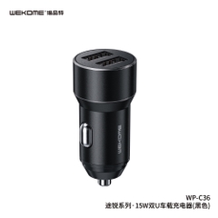 Tẩu sạc ô tô C36 WK Design 2 cổng USB sạc nhanh 3.1A