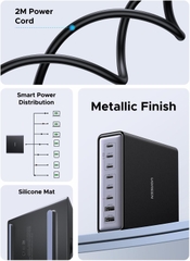 Trạm Sạc UGREEN X766 200W GaN – 8 Cổng Sạc Nhanh PD 100W Cho Mọi Thiết Bị