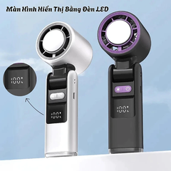 Quạt Cầm Tay Sò Lạnh K801 4000mAh – Quạt Mini Làm Mát Nhanh, 200 Mức Gió, Có LED