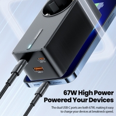 Ổ Sạc Đa Năng Toocki 67W – Sạc Nhanh Laptop, Điện Thoại, Tích Hợp Ổ Điện 2500W