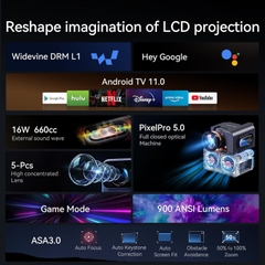 Máy Chiếu Wanbo Mozart 1 Pro Android TV 11.0 Google Assistant Netflix 1080P DRM L1 -Hàng Phân Phối Chính Hãng