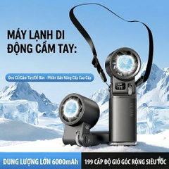 Quạt Mini Cầm Tay IceWing JF181 Vỏ Nhôm Cao Cấp – Có Làm Lạnh, 199 Tốc Độ, Pin Sạc, Màn Hình LED
