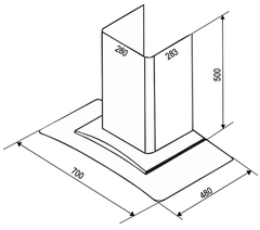 Máy Hút Mùi Bauer BC 70EC1B - Kính cong đen 1200m3/h