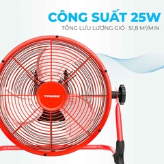 Quạt Sạc Tích Điện Tiross TS9179 14 Inch – Gió Mạnh, Motor DC Không Chổi Than