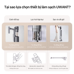 Máy hút bụi cầm tay không dây UWANT V100, tự đổ rác, khử khuẩn Ozone