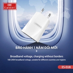 Bộ sạc nhanh iphone Earldom ES - EU8 1 Cổng USB 5V/2A