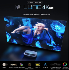 Máy Chiếu XGIMI LUNE 4K Pro Like New 99% - Máy chiếu siêu gần 4K UHD – 2600 Ansi - Loa stereo Hi-Fi 60W Harman&Kardon