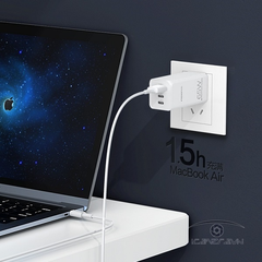 Bộ Sạc Nhanh Pisen Pro 65W - GaN - 2C1A (Kèm Cáp C to C)